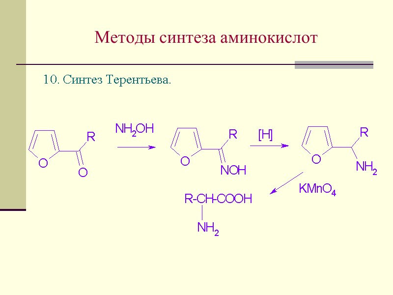 Методы синтеза аминокислот 10. Синтез Терентьева.